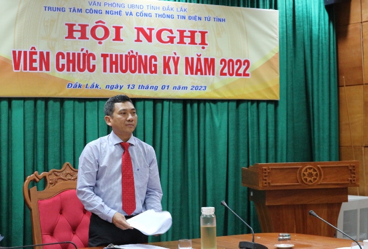Hội nghị viên chức thường kỳ Trung tâm Công nghệ và Cổng thông tin điện tử tỉnh năm 2022